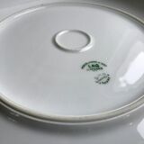 Cream and golden cake dish Limoges porcelain 50s