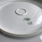 Cream and golden cake dish Limoges porcelain 50s