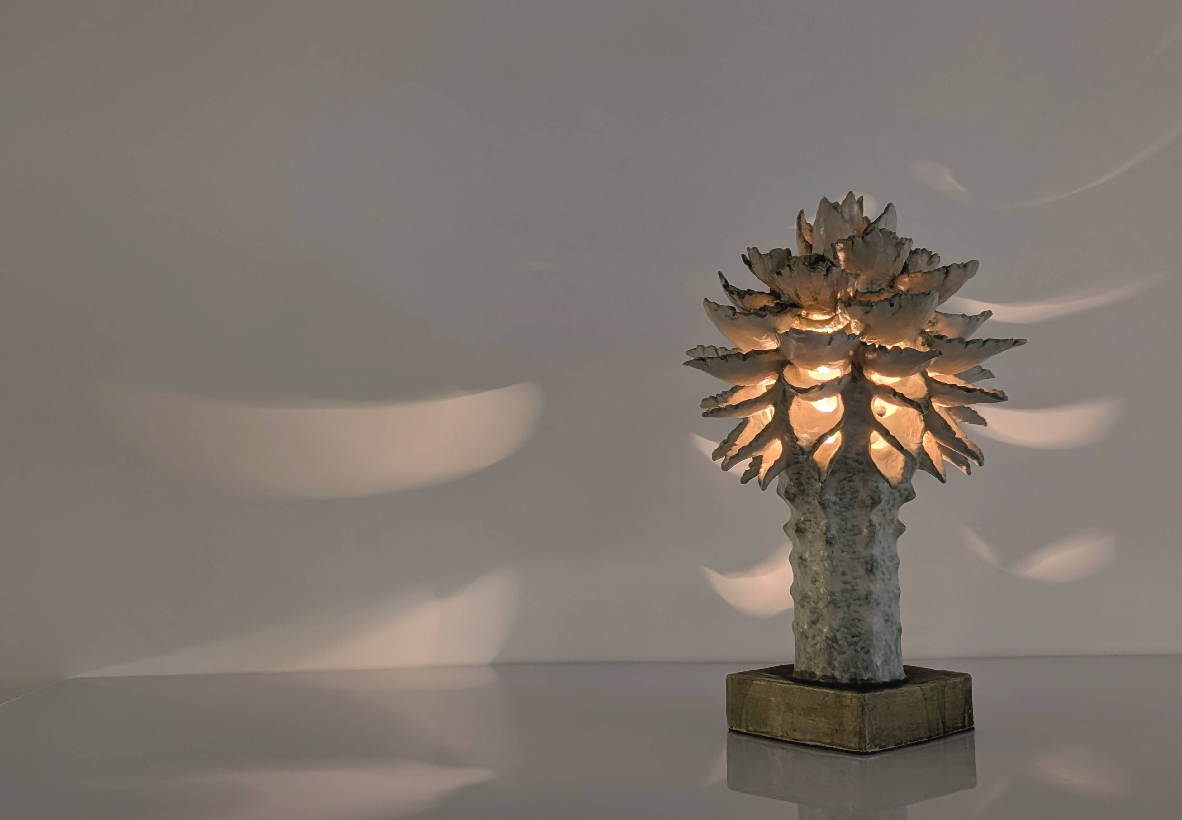Glazed Ceramic Light Sculpture by Birthe Aksby, Denmark, 1970s