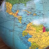 Globe terrestre lumineux en verre 50’s/60’s