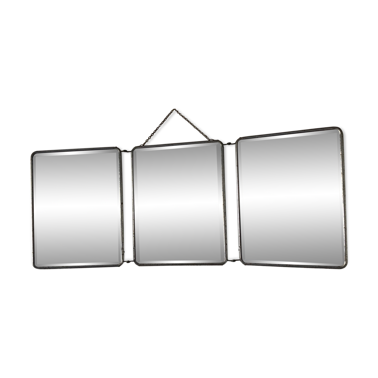 Barber triptych mirror 28x69cm vintage 1960