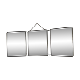 Barber triptych mirror 28x69cm vintage 1960