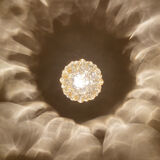 Vintage Limburg pendant lamp, Bubble Glass & Brass, 60s