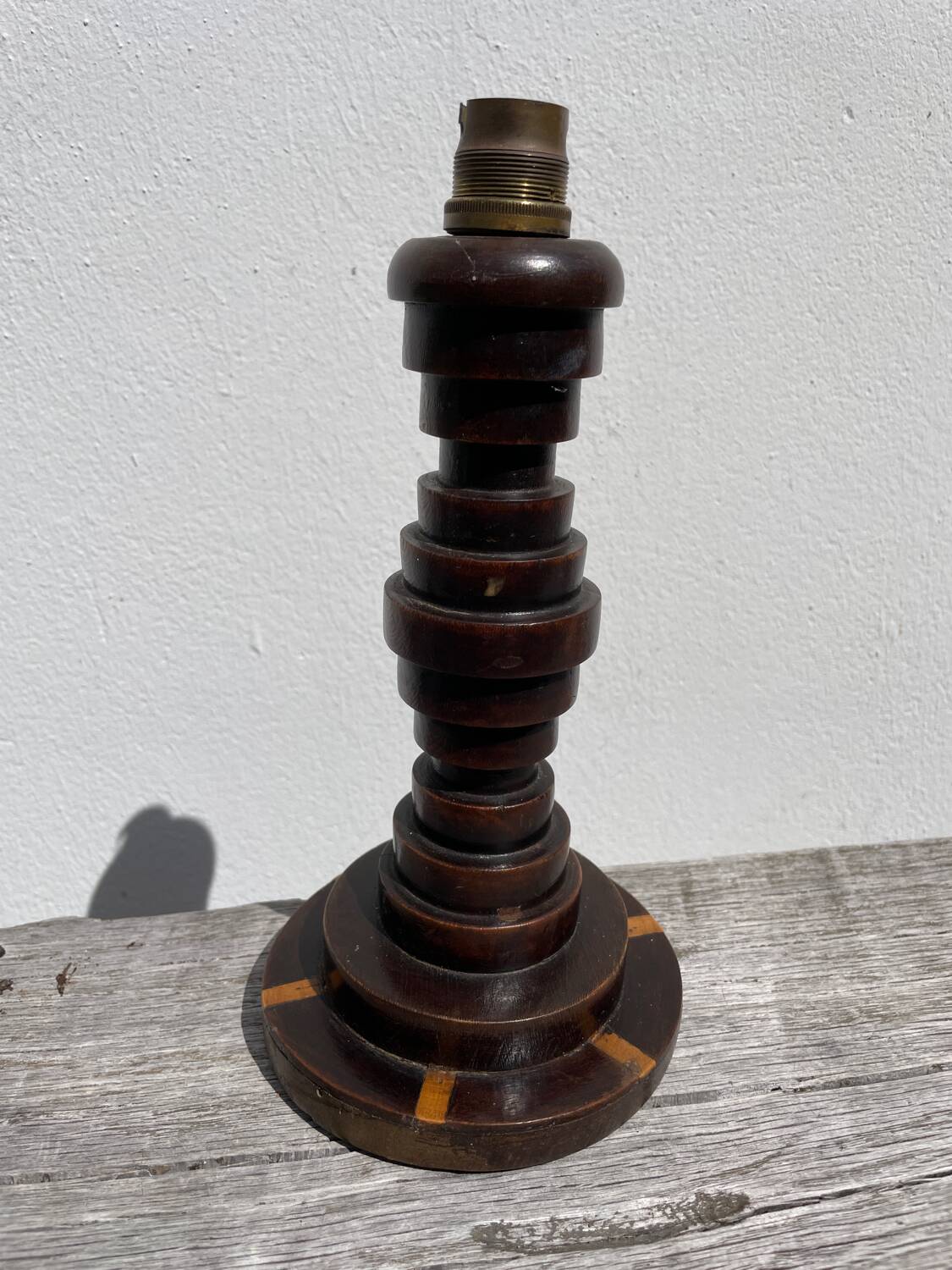 Art Deco Turned Wood Lamp Base