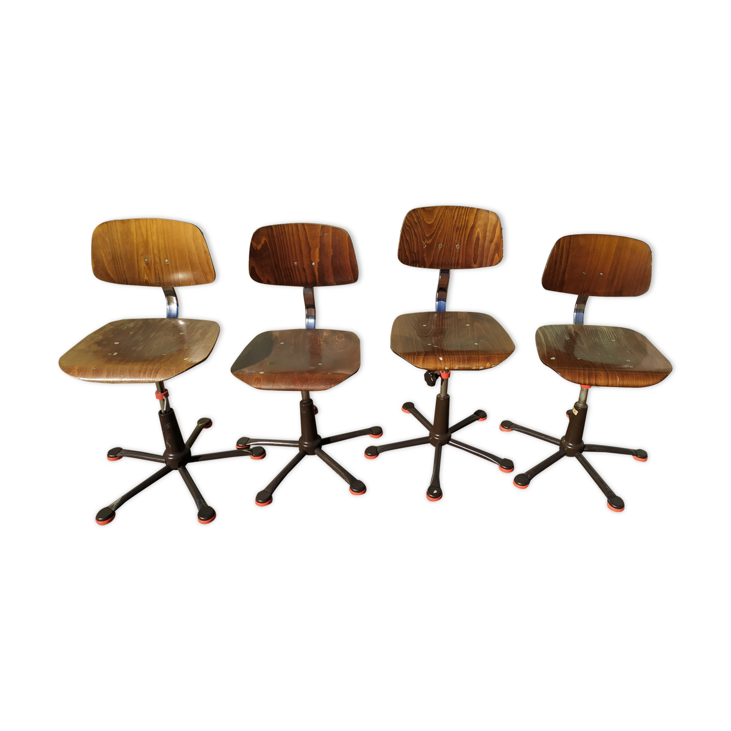 Set of 6 adjustable workshop pfaff chairs swivel sewing