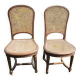 2 carved wood chairs & canning