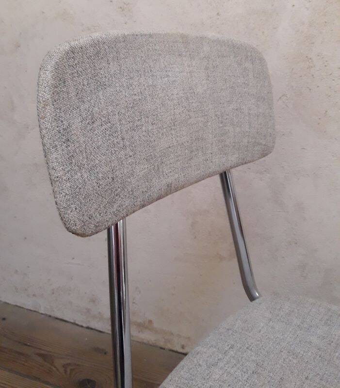 1950s chrome and fabric compass base chair