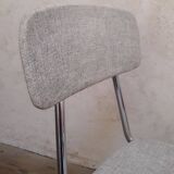 1950s chrome and fabric compass base chair