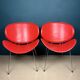 Set of red lounge chairs, Italy, 1990s