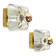 Pair of ice glass and brass wall lamps by Sische