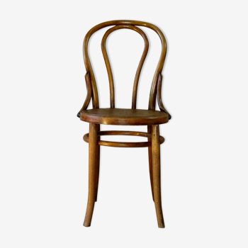 Bistro chair wood-curved N°18 1/2 seat light wood, 1910