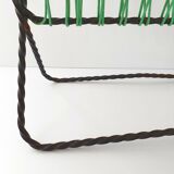 Vintage 1950s metal and scoubidou magazine rack