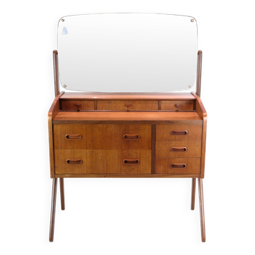 Chest of drawers with mirror in teak