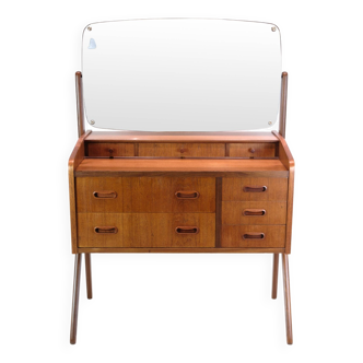 Chest of drawers with mirror in teak
