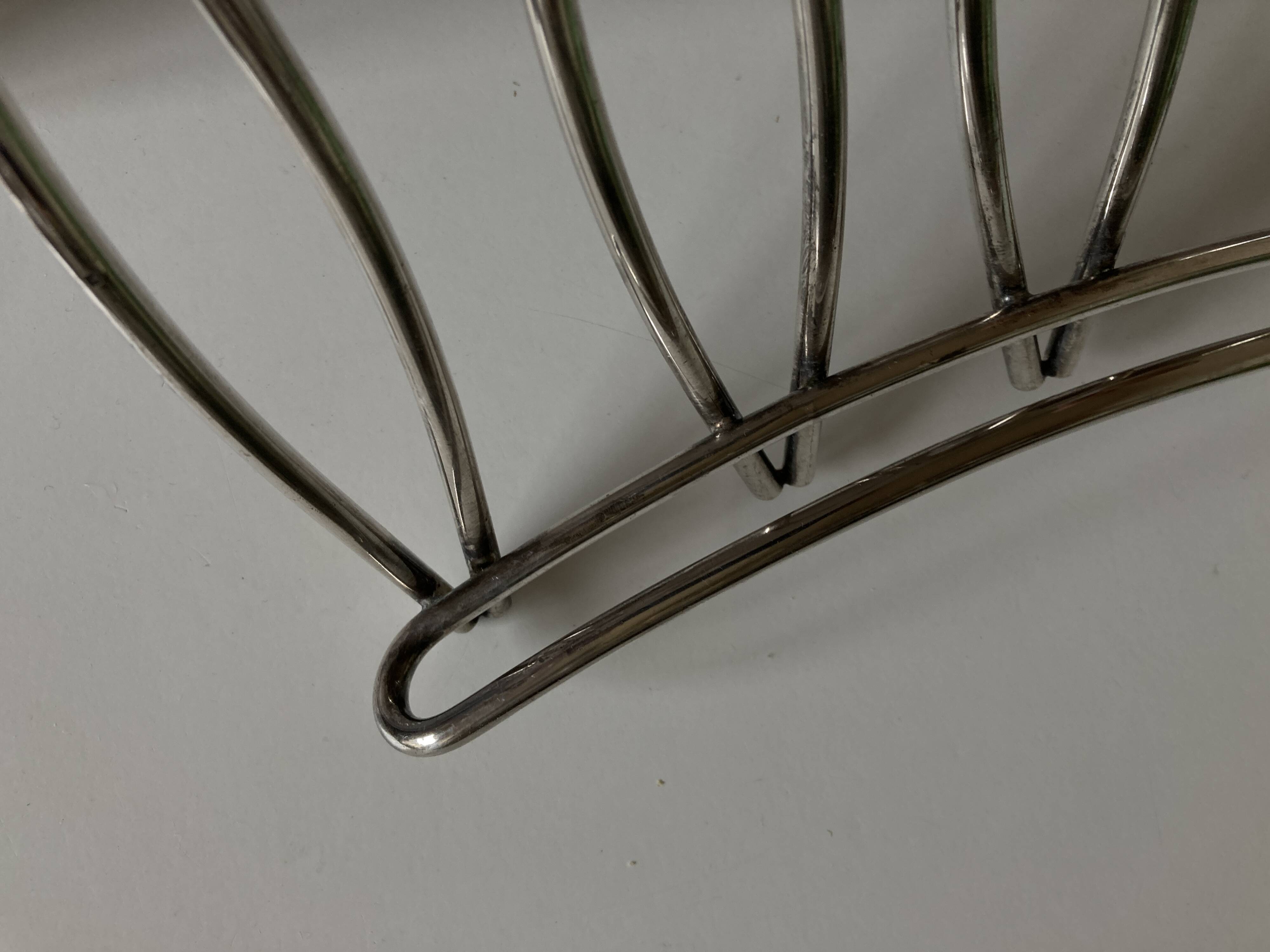 Modernist silver-plated metal trivet, hallmarked 1960