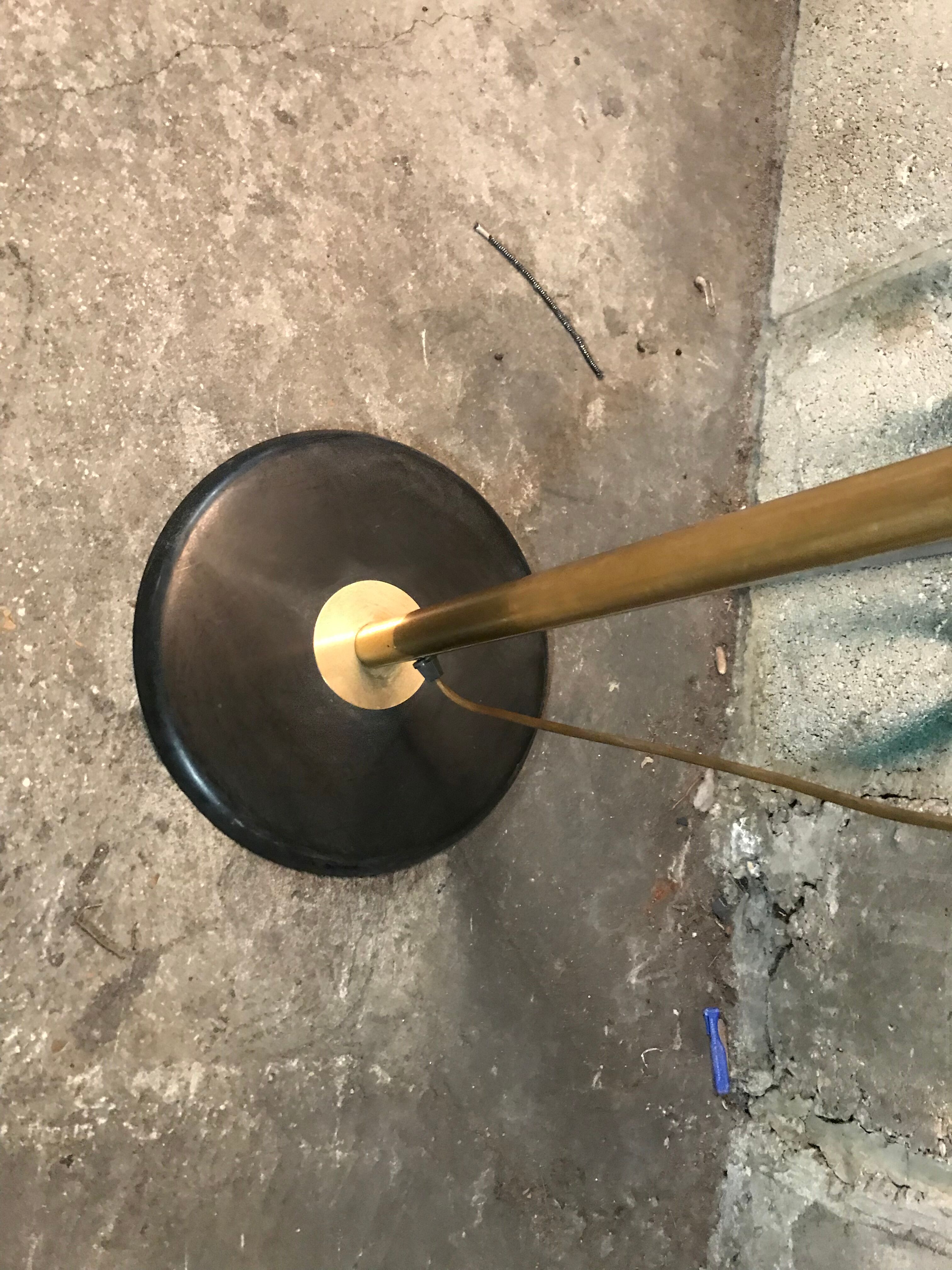Floor lamp light brass 1970