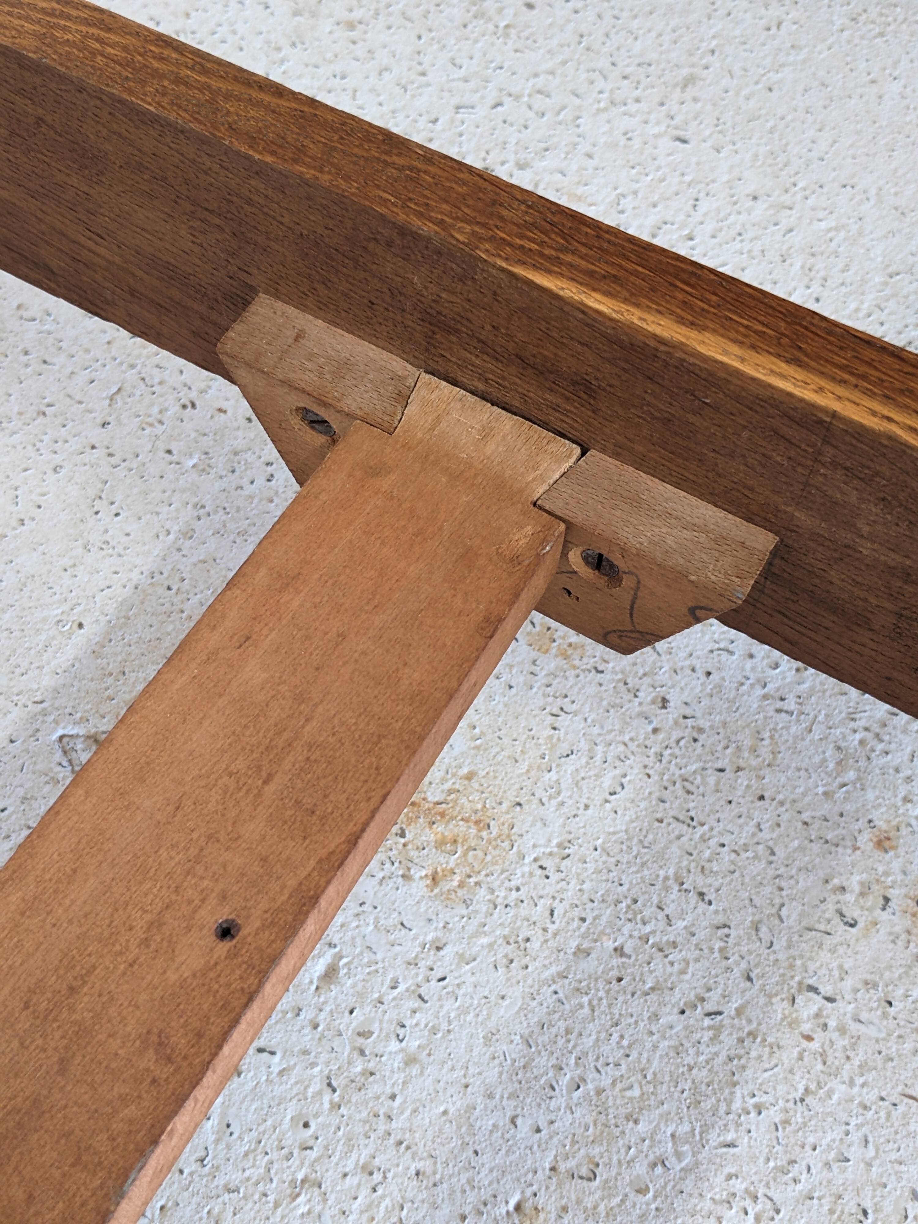 Double bed from Atelier Saint-Sabin in solid oak with lattices - 1950s