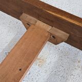 Double bed from Atelier Saint-Sabin in solid oak with lattices - 1950s