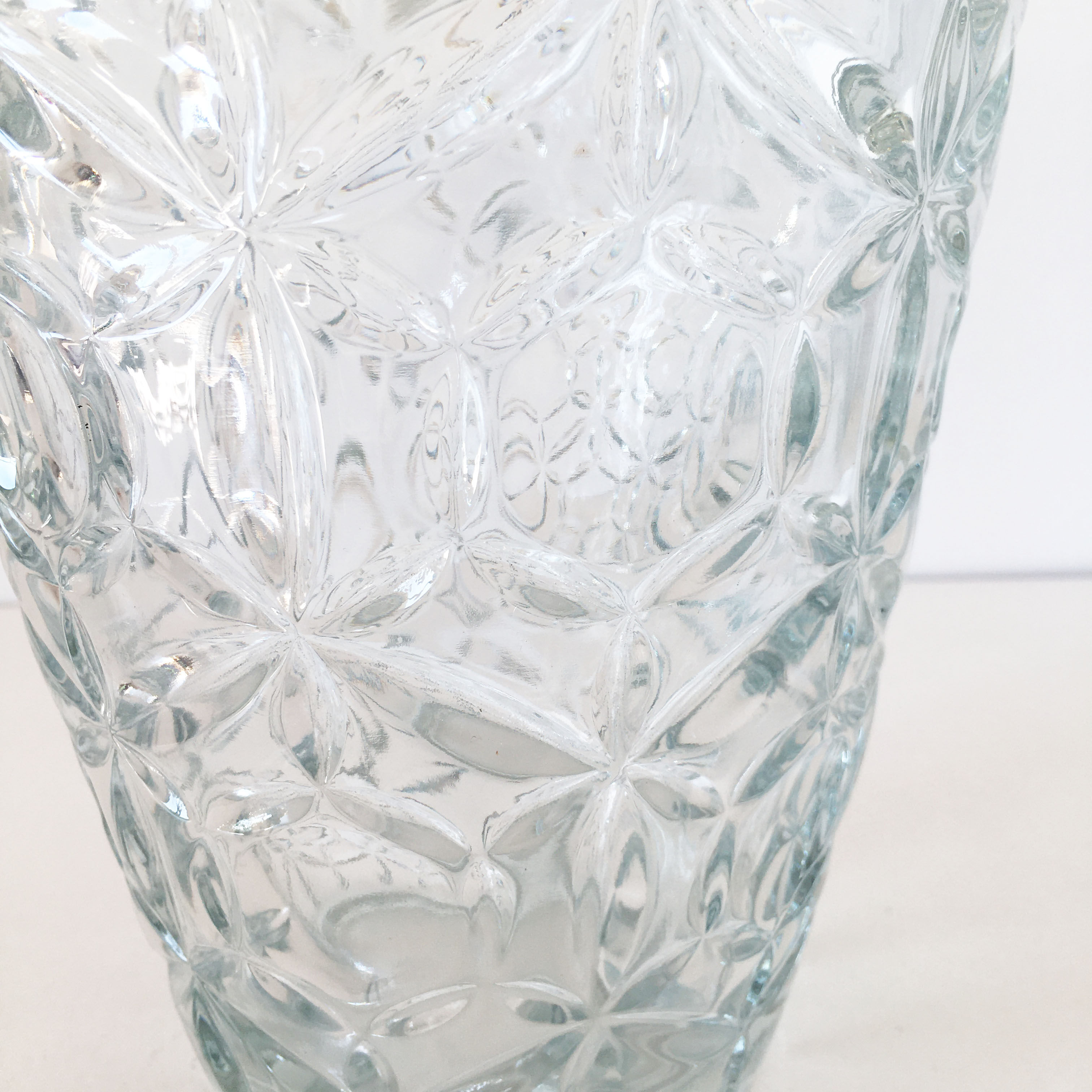 Ancient vase made of chiseled glass