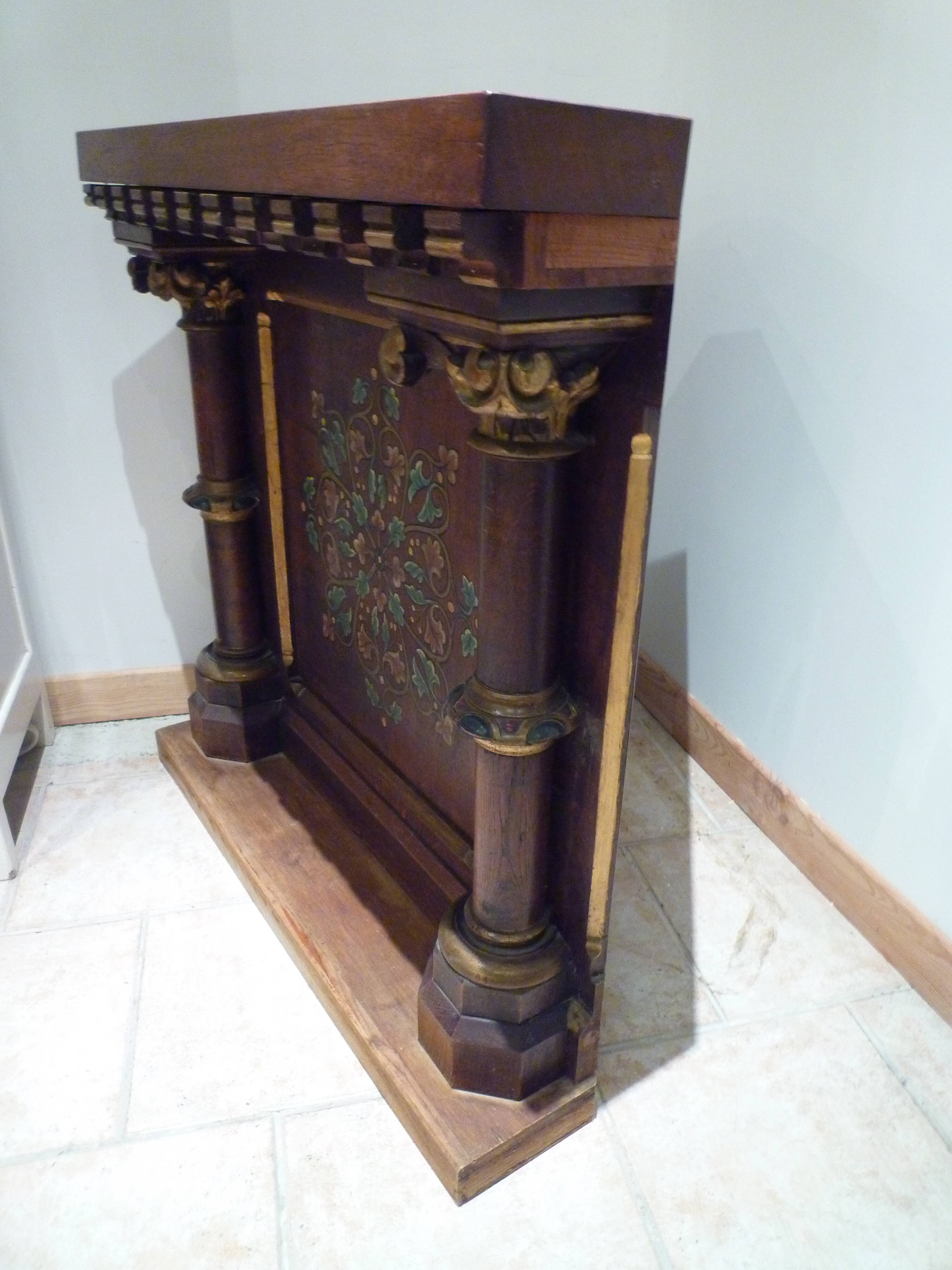 Old corner console, Chapel furniture..