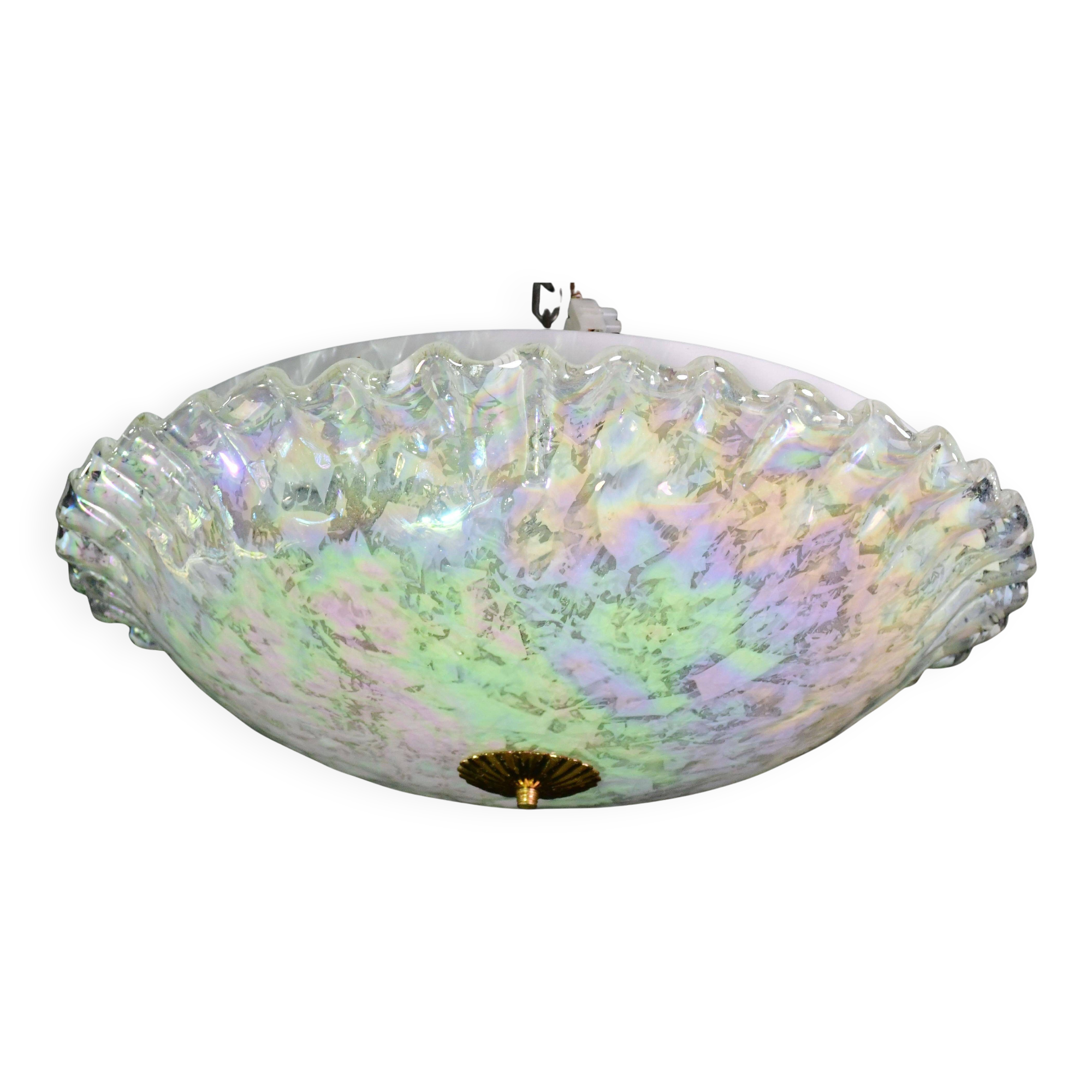 Plafonnier vintage multicolore en verre de Murano arc-en-ciel, années 1970