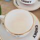 Ensemble de 4 tasses et 4 sous-tasses chocolat Choky bistrot publicitaire - vintage