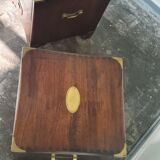 Pair of vintage military campaign wooden nightstands by reprodux england