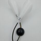 Brass wall light and plexiglass tulip