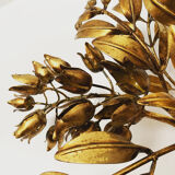 Gilded Italian Hollywood Regency metal wall lamp or flush light by Hans Kögl