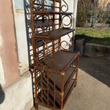 Shelf on volute wicker legs