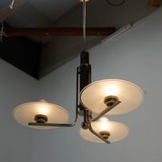 Bauhaus / Functionalist Chrome and Glass Chandelier, 1920s