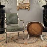 Pair of armchairs in lacquered wood from the directoire period circa 1795