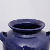 Blue terracotta pot vase 2 anses