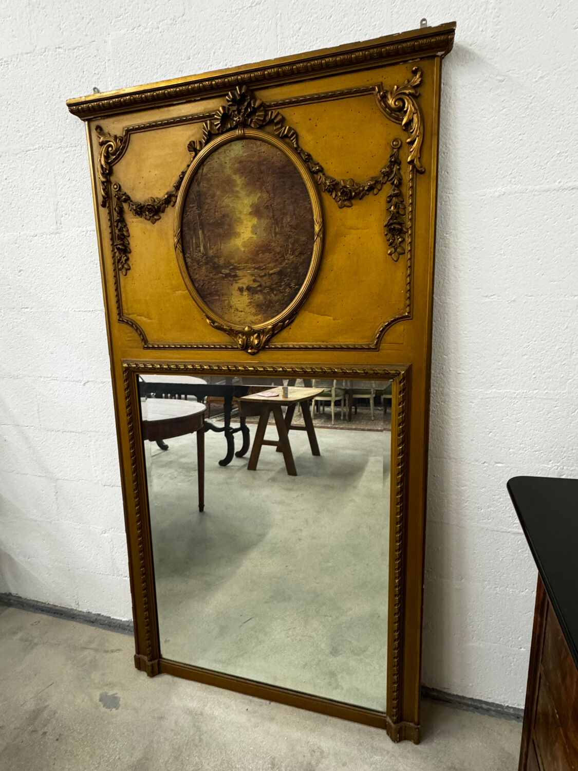 Louis XVI style trumeau mirror