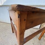 Table bureau d’angle coin en bois massif avec 1 tiroir