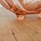 Art Deco pink glass fruit bowl on tripod stand - 1930s