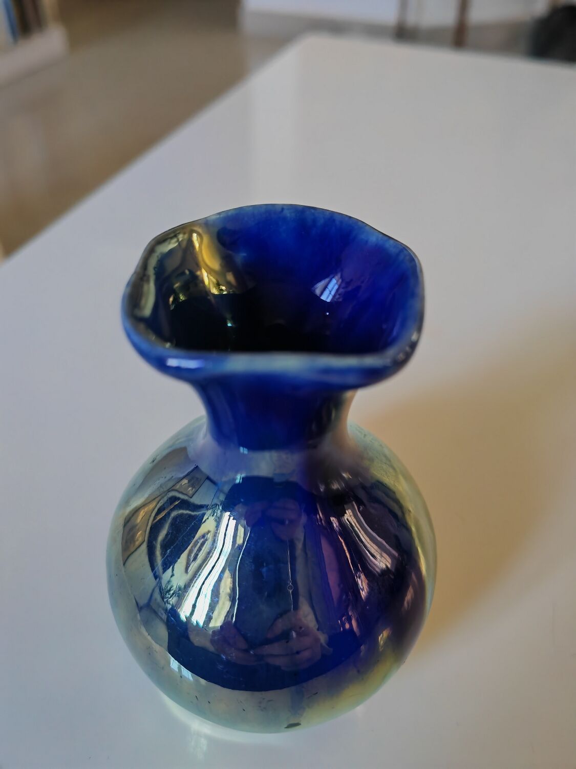 Vichy enamel vase