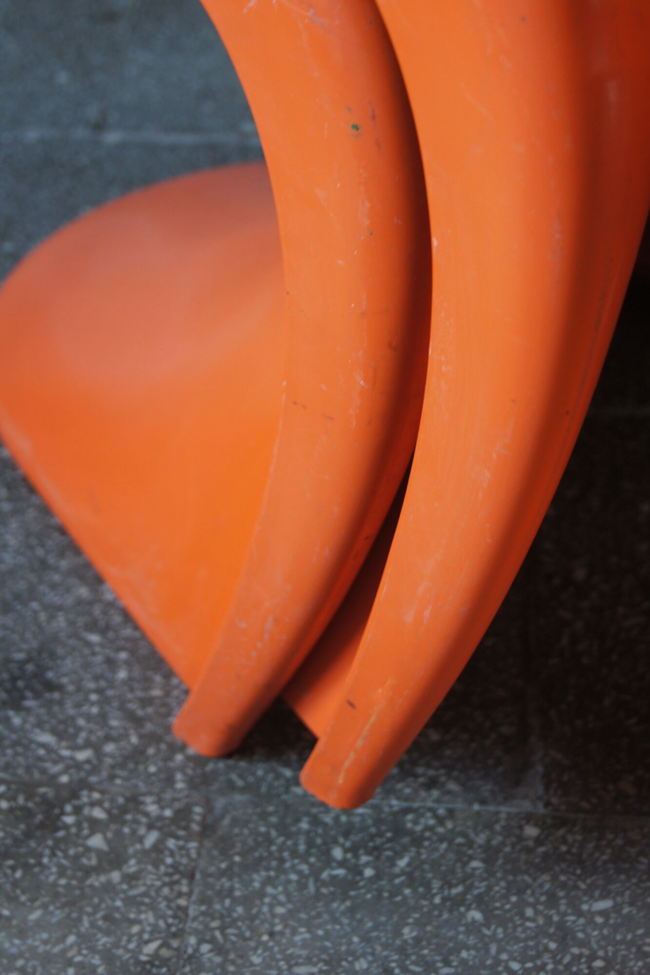 Orange Panton Chair by Verner Panton for Herman Miller set of 4