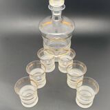 Art Deco strong alcohol service in opaque glass and gilding