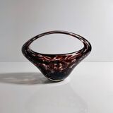 Murano Tortoise Glass Handle Bowl - 1970s