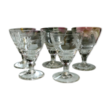 Grab it: Set of 5 Art Deco engraved crystal wine glasses - 1920