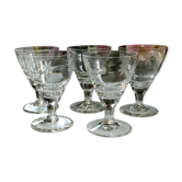 A saisir : ensemble de 5 verres à vin Art Déco en Cristal gravé - 1920