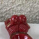 Saleron slurry in enamelled ceramic red and vintage gold