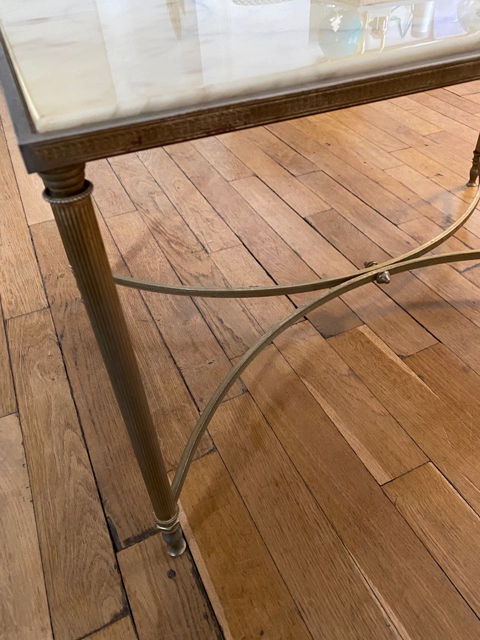 Marble and brass coffee table