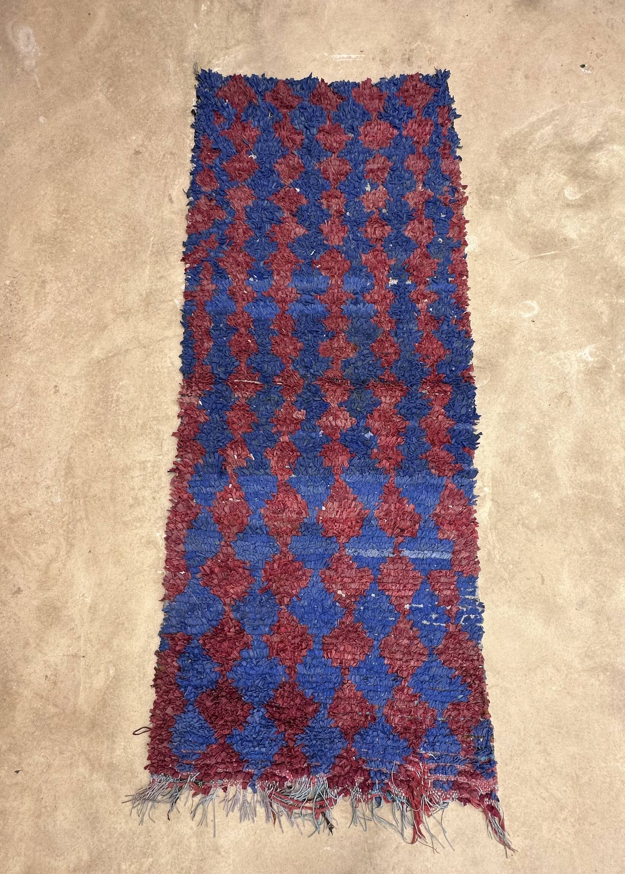 Colorful Boucherouite Moroccan rug - 98 x 230 cm