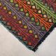 Old Turkish kilim runner 377x77 cm, shabby, vintage kelim red black 2492