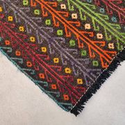 Old Turkish kilim runner 377x77 cm, shabby, vintage kelim red black 2492