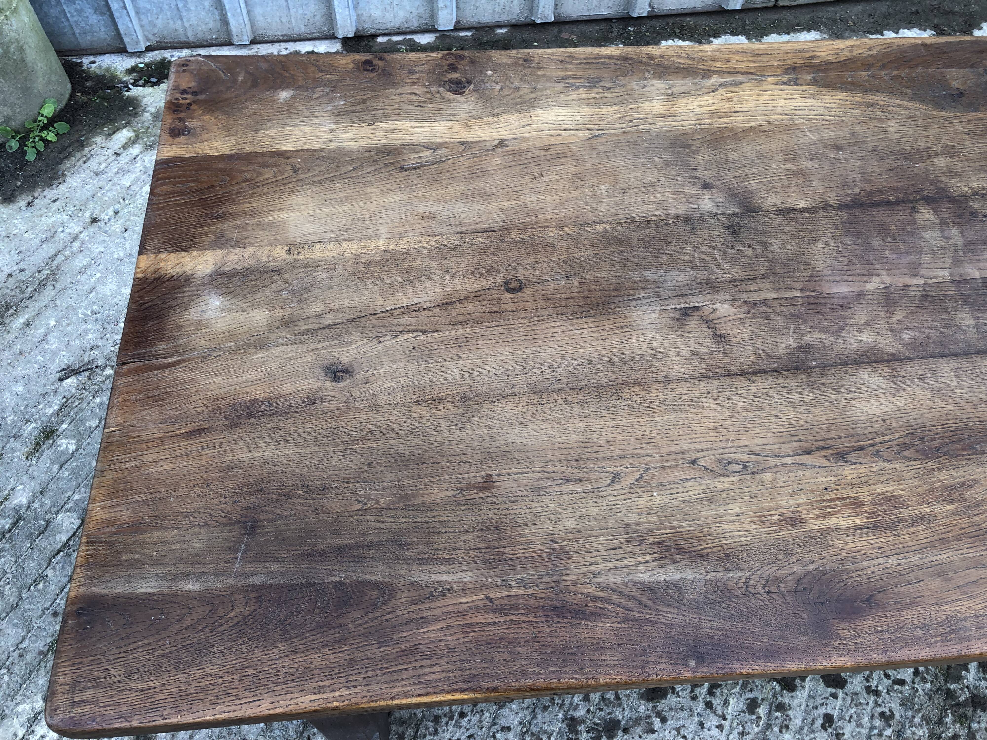 Antique solid oak farm table