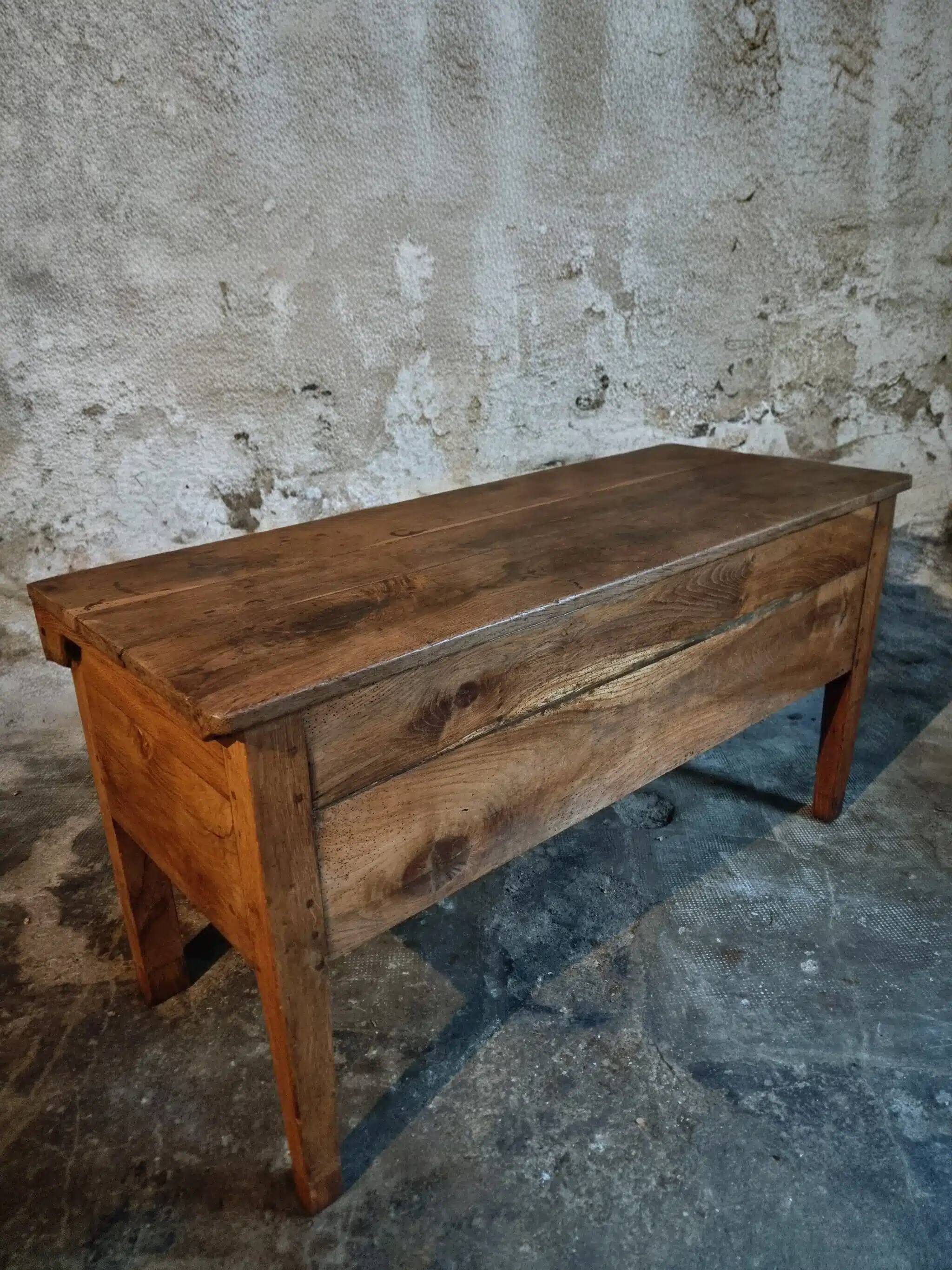 Old oak storage chest or flour bin