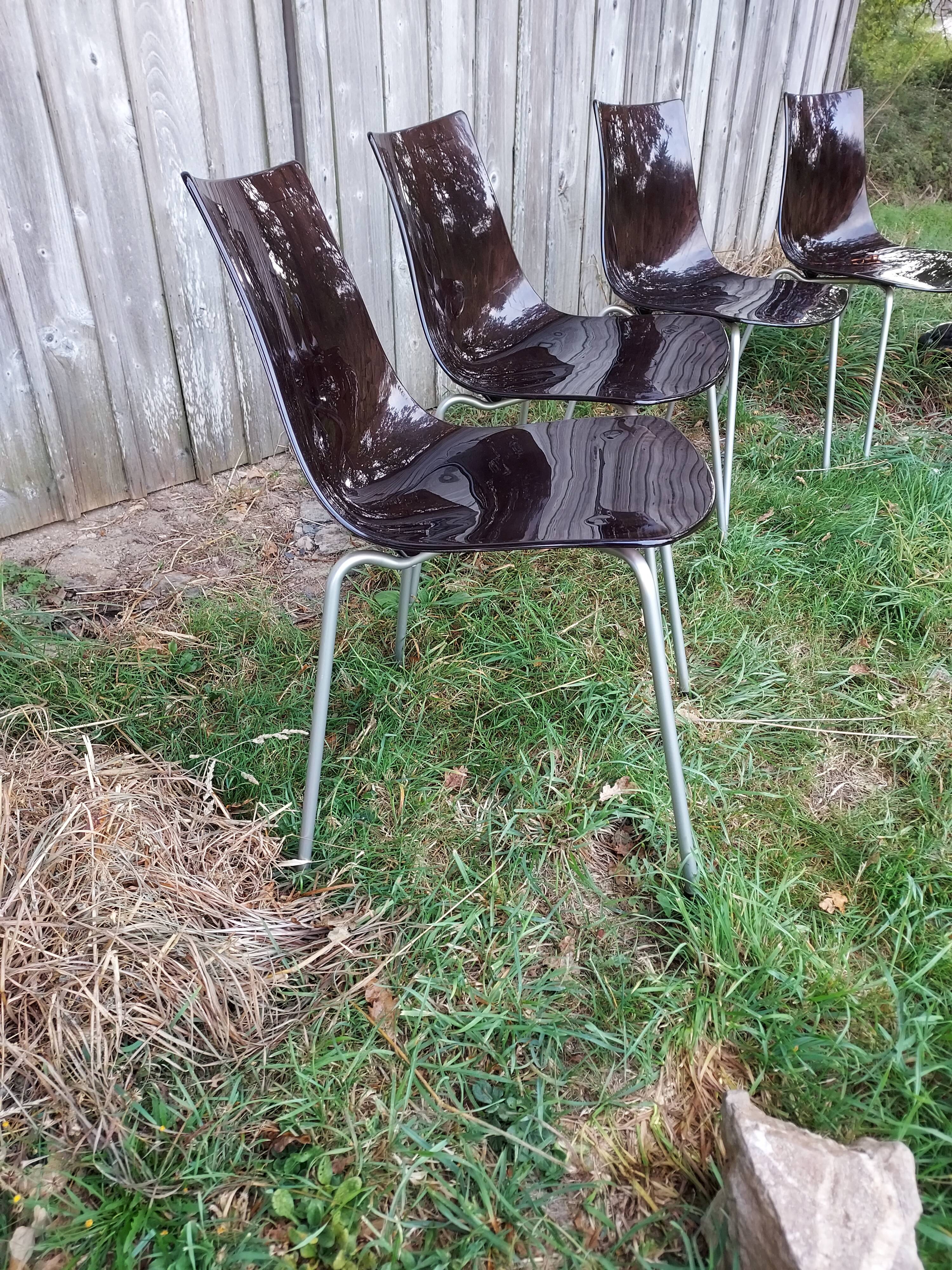 Set of 4 Calligaris ice chairs